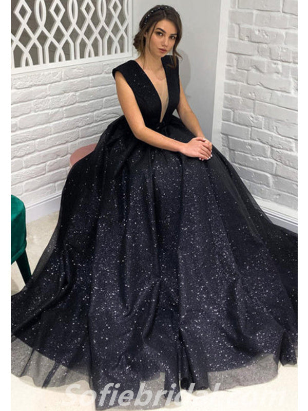 Black Prom Long Spaghetti Strap Sequins Formal Dress for $319.99 – The Dress  Outlet